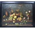 Large fruits still-life oil on canvas framed painting