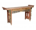 Gran consola china de madera tallada y policromada