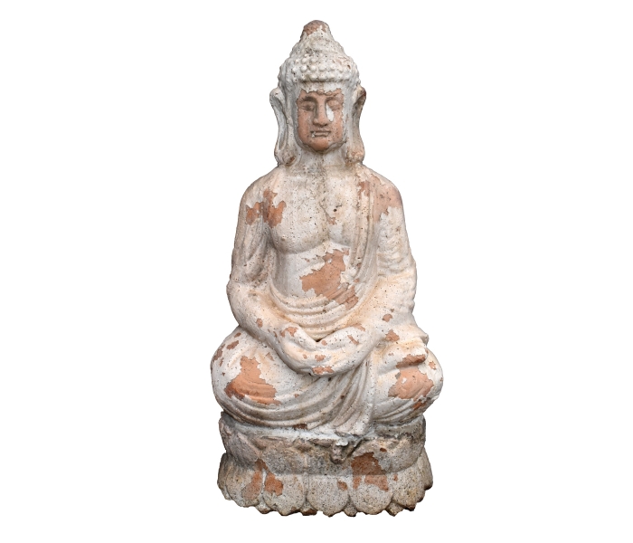 Aged terracotta Buddha garden...