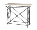 20th century Spanish faux bamboo iron base console table with wooden top