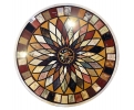 Round marble table top with geometric design Italian pietra dura inlay mosaic 