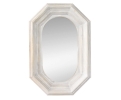 Octagonal mirror with white classical wooden frame