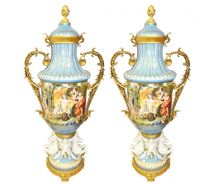Very large 1.8 m tall pair of French...