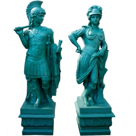 Pair of life-size cast iron...