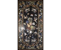 6 seater black marble dining table top with Italian pietra dura hardstones inlay mosaic, including blue lapis lazuli