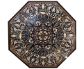 Tablero de mesa octogonal en mosaico de piedras duras semipreciosas y mármoles