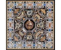 Square marble table top with Italian pietra dura hardstone Classical plant and still-life mosaic inlay, including a  blue lapis