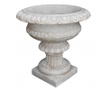 Macael white aged marble fluted garden urn