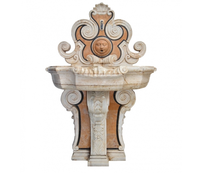 Fuente de mármol para pared de estilo barroco