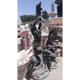 Escultura de sirena con delfines realizada en bronce