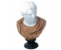 Carrara white and Triana brown Greco-Roman style bust of Emperor Caracalla