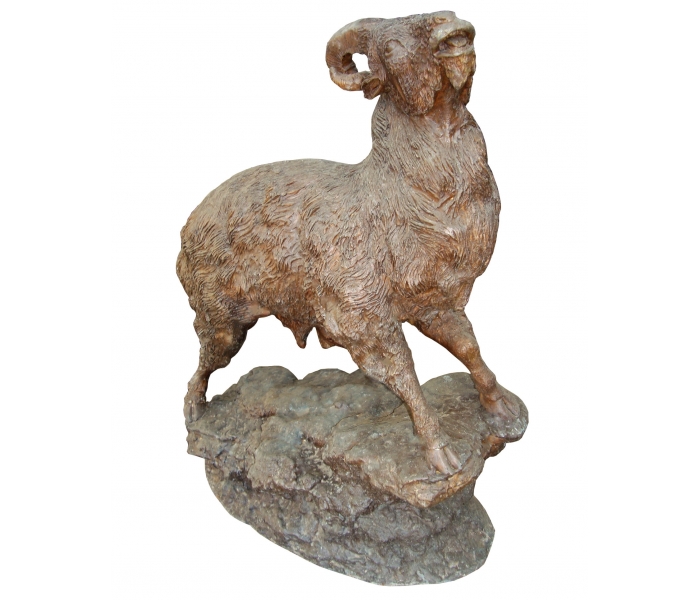 Mountain goat bronze statue