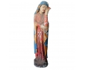 Hand carved and painted Virgin Mary wooden sculpture