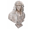 Bust of Jean-Baptiste Poquelin (Molière) in hand-carved marble