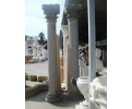 Pair of grey granite classical Corinthian style fluted columns