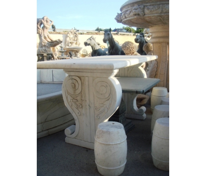 Macael white marble tall console table