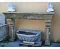 Stone fireplace mantle