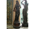 Escultura/Fuente de mujer cántaro en bronce