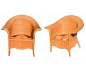 Pareja de sillones de bambú