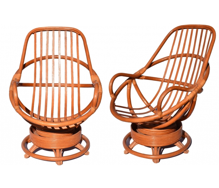 Pareja de sillones de bambú