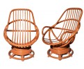 Pareja de sillones de bambú