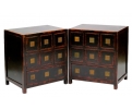 Pair of 9-drawer Chinese black lacquered chests 