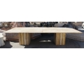 Gran mesa rectangular de mármol travertino