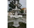 Very large 3 m tall Carrara white marble 3-tier scallop shaped fountain