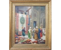 Arabesque people painting with frame 