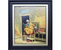 Arabesque portrait of a thinker painting with frame 