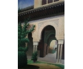 Arquitectural arab building oil on canvas painting 