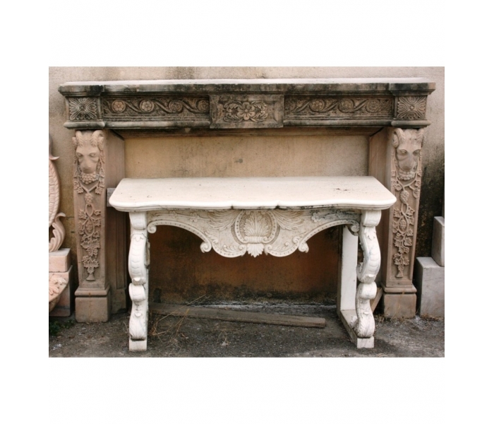 Sanstone fireplace mante with...