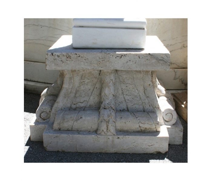 Romano travertine marble plinth base