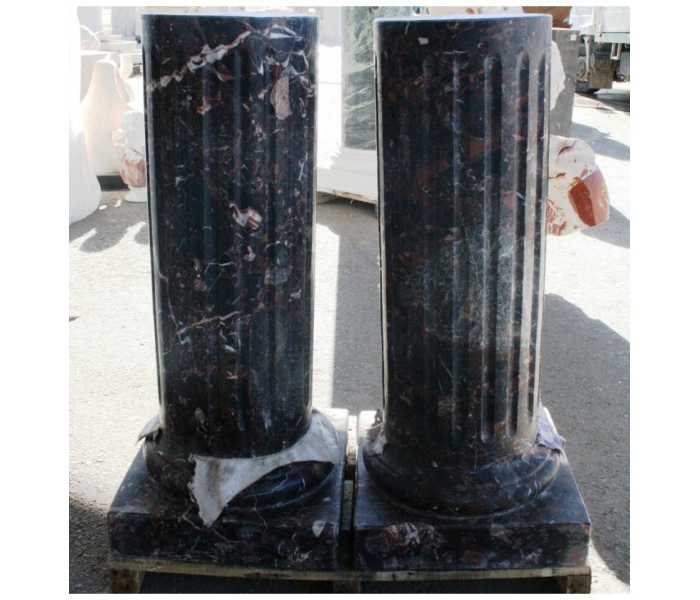 Pareja de columnas mármol marron