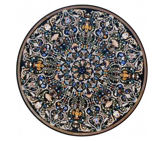 Round marble table top with Italian...