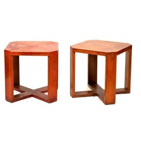 Pair of red octagonal...