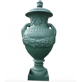 Large cast iron garden urn...