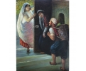 Arab people scene oil on canvas painting 