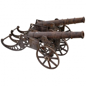 Pair of cast iron cannon on...