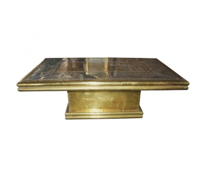 1970s two-tone gilded brass on wood...