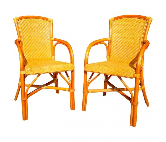 1980s wood and lace wicker pair of...
