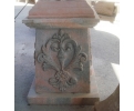 Rosetta marble plinth base with relief plant decorations