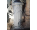 Fluted white veined Macael marble pedestal column plinth base