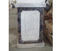 Macael white and Alicante red marble plinth base