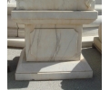 White veined Carrara marble panelled plinth base