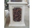 Macael white and breccia marble plinth base