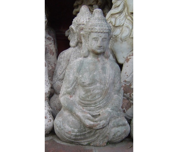 Escultura oriental de jardín de Buda...
