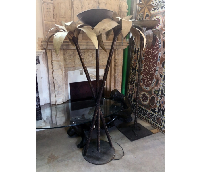 1980s iron standing lamp with two...