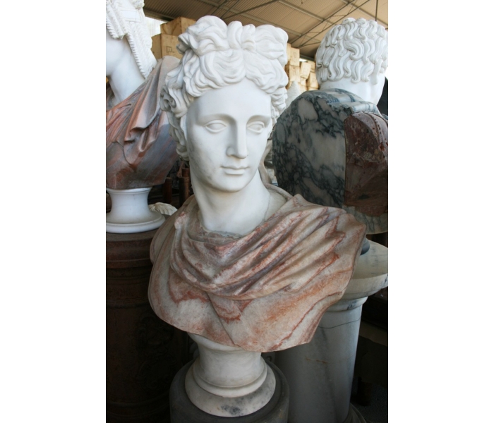 Onyx and Carrara white marble bust of...