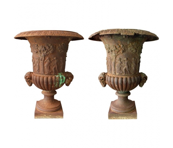 19th century pair of French cast iron...
